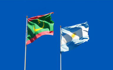 Flags of Mauritania and Argentina.