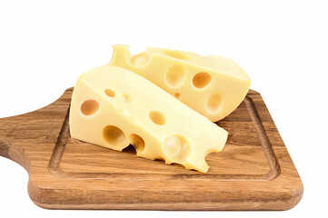 Cheese block isolated on white background