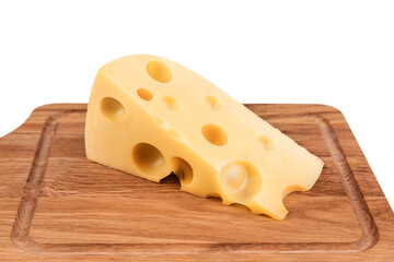 Cheese block isolated on white background