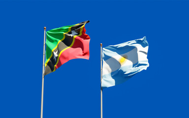 Flags of Saint Kitts and Nevis and Argentina.