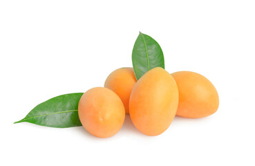maprang fruit , marian plum, or plum mango isolated on white background.