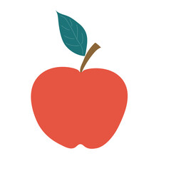 Red apple is a healthy natural fruit on an isolated background.