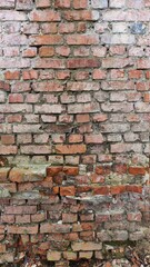 Old brick wall. Color abstract grunge background on a brick wall, place for your text and design