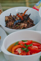 Eating culture Thai food Spicy minced beef Spicy minced pork minced Spicy minced pork salad Raw meat
