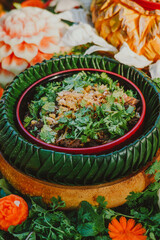 Eating culture Thai food Spicy minced beef Spicy minced pork minced Spicy minced pork salad Raw meat