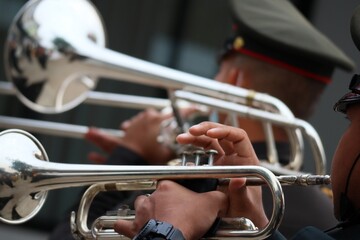 person playing the trumpet