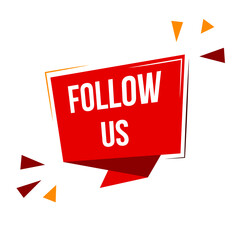 Button Follow us on white background. Vector illustration
