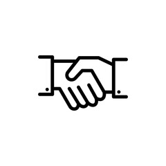 Business agreement handshake line style art icon for websites and apps . Vector illustration