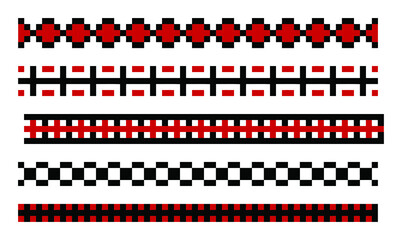seamless black and red border  - 424117290