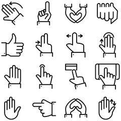 Premium set of gesture line icons.
