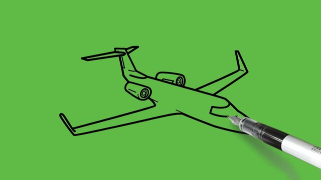 Drawing decent helicopter with black color combination on abstract green backgrounds