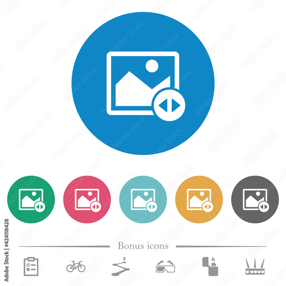 Poster horizontally move image flat round icons