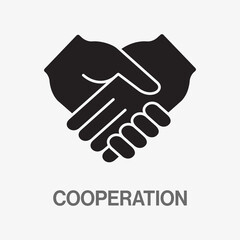 Handshake glyph icon. Vector illustration.