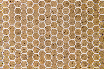 六角形のタイル壁