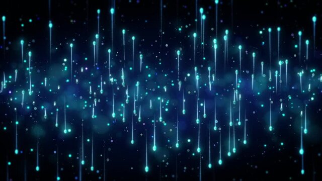 3d rendering of abstract crypto plexus digital blue color particles with flowing light. 30-seconds loop