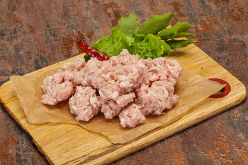 Homemade pork minced meat for cooking