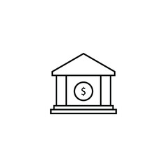 Bank Icon In Trendy Design