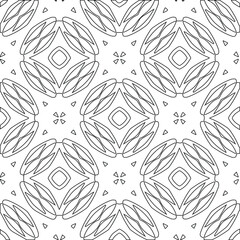  Geometric vector pattern with triangular elements. Seamless abstract ornament for wallpapers and backgrounds. Black and white colors. 