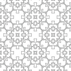  Geometric vector pattern with triangular elements. Seamless abstract ornament for wallpapers and backgrounds. Black and white colors. 