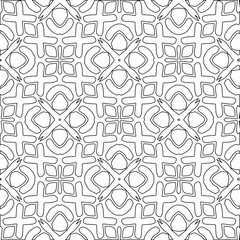 Geometric vector pattern with triangular elements. Seamless abstract ornament for wallpapers and backgrounds. Black and white colors. 