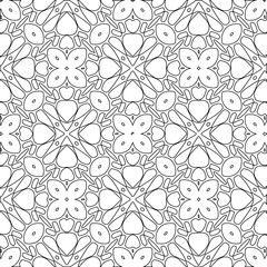 Geometric vector pattern with triangular elements. Seamless abstract ornament for wallpapers and backgrounds. Black and white colors. 