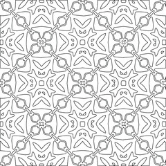 Geometric vector pattern with triangular elements. Seamless abstract ornament for wallpapers and backgrounds. Black and white colors. 