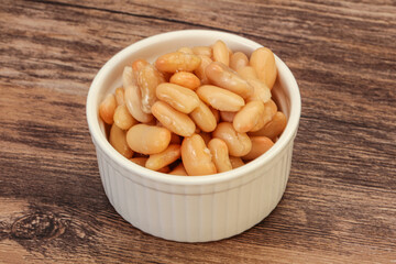 White beans kidney in the bowl