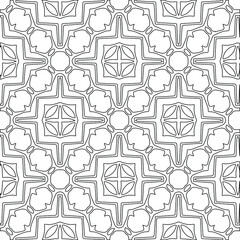 Geometric vector pattern with triangular elements. Seamless abstract ornament for wallpapers and backgrounds. Black and white colors. 