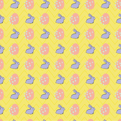 Easter Egg Bunny Seamless Pattern