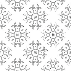 Geometric vector pattern with triangular elements. Seamless abstract ornament for wallpapers and backgrounds. Black and white colors. 