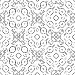 Geometric vector pattern with triangular elements. Seamless abstract ornament for wallpapers and backgrounds. Black and white colors. 