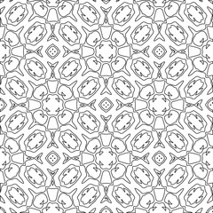 Geometric vector pattern with triangular elements. Seamless abstract ornament for wallpapers and backgrounds. Black and white colors. 
