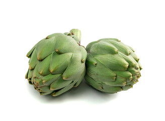 Obraz premium Fresh Artichoke, Green Artichokes, Raw Edible Cynara Flower