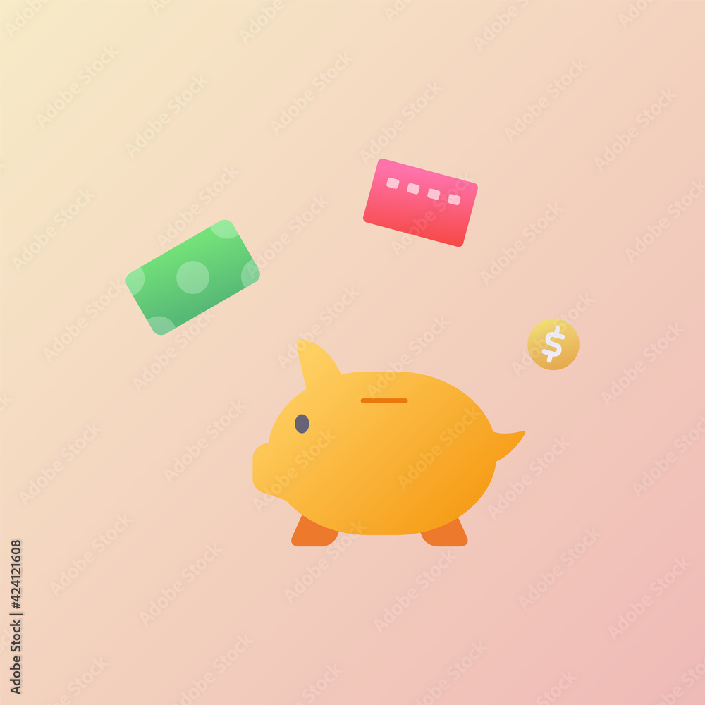 Poster deposit icons set collection with smooth style coloring