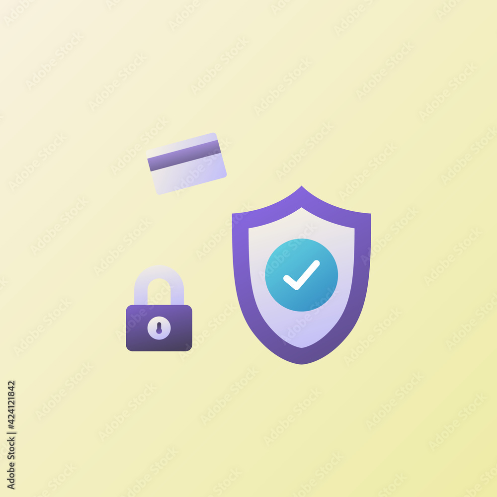 Poster security icons set collection with smooth style coloring