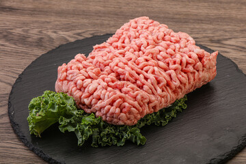 Raw pork minced meat for cooking