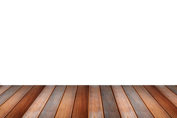 wooden floor isolated white background for display merchandise