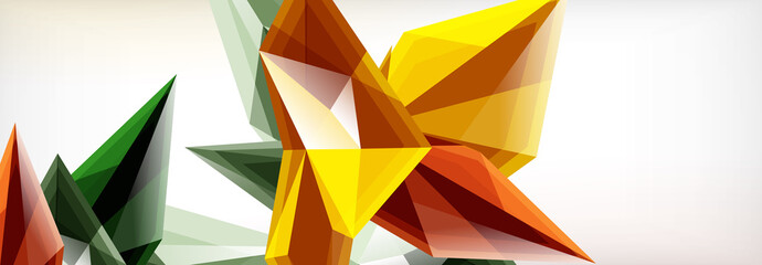 Vector 3d triangles and pyramids abstract background for business or technology presentations, internet posters or web brochure covers