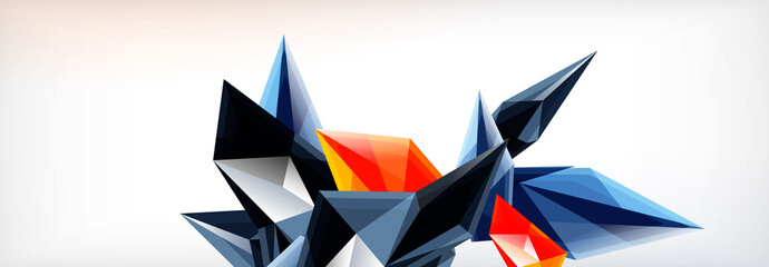 Vector 3d triangles and pyramids abstract background for business or technology presentations, internet posters or web brochure covers