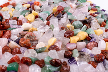 Colorful stones mix texture background, pebbles pattern