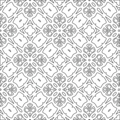Geometric vector pattern with triangular elements. Seamless abstract ornament for wallpapers and backgrounds. Black and white colors. 