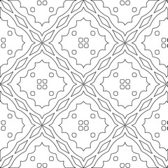 Geometric vector pattern with triangular elements. Seamless abstract ornament for wallpapers and backgrounds. Black and white colors. 