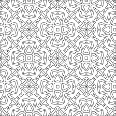Geometric vector pattern with triangular elements. Seamless abstract ornament for wallpapers and backgrounds. Black and white colors. 