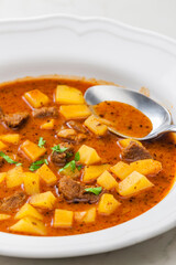 beef goulash soup with potatoes