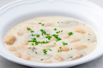 creamy bean soup with mushroom