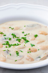 creamy bean soup with mushroom