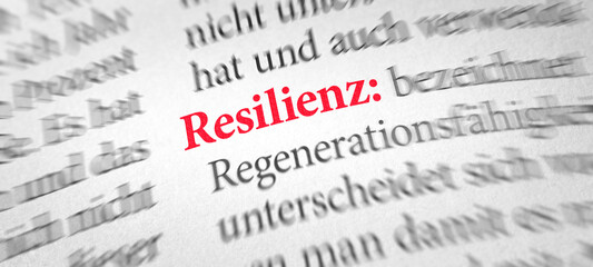 Wörterbuch mit dem Begriff Resilienz