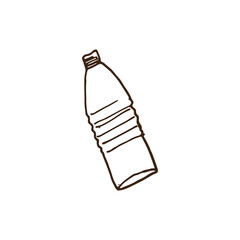 mineral bottle isolated on white background. bottle packaging. sketching with pen. hand drawn vector. doodle art for logo, label, sticker, clipart, advertising, brand, poster, banner, cover. 