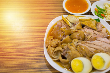 Thai style pork leg rice