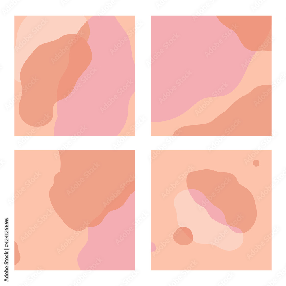 Aufkleber Vector set of abstract creative backgrounds in minimal trendy style with copy space for text - design templates for social media posts and stories